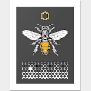 bee and honeycomb Posters and Art